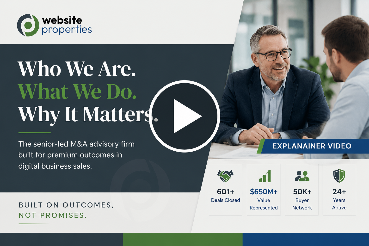 Website Properties &mdash; how we run a senior-led exit